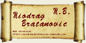 Miodrag Bratanović vizit kartica